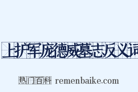 上护军庞德威墓志反义词是什么意思的图片